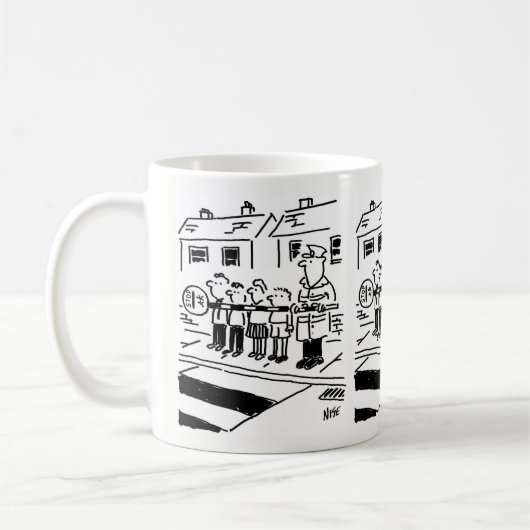 棒つきキャンデーマンが棒つきキャンデーをバリアに コーヒーマグカップ (左)