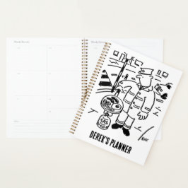 棒つきキャンデーマンは料理彼の朝食。おもしろい プランナー手帳