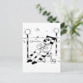 棒つきキャンデーマンは日光浴をしている。シュレアル ポストカード (スタンド正面)