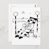 棒つきキャンデーマンは日光浴をしている。シュレアル ポストカード (正面/裏面)