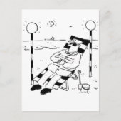 棒つきキャンデーマンは日光浴をしている。シュレアル ポストカード (正面)