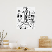 棒つきキャンデーマンは棒つきキャンデーと釣り合い法を行っている ポスター (キッチン)