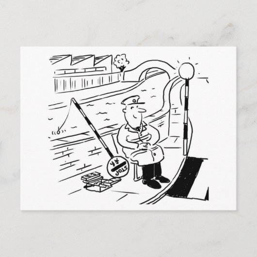 棒つきキャンデーマンは魚釣りと棒つきキャンデー ポストカード (正面)