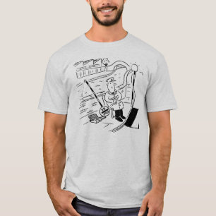 棒つきキャンデーマンは魚釣りを使う棒つきキャンデー Tシャツ