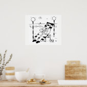 棒つきキャンデーマンサンバスインアシュールイラストレーション ポスター (キッチン)