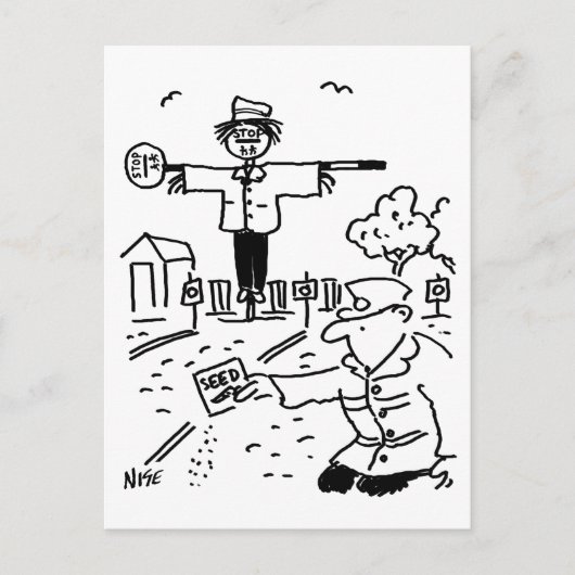 棒つきキャンデーマン・イズ・ガーデニング ポストカード (正面)