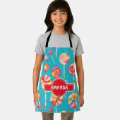 棒つきキャンデーレインボーカラフルパタパーソナライズされたーン エプロン (インサイチュ)