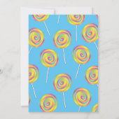 棒つきキャンデーレインボーキャンディキッズ1歳の誕生日パーティー 招待状 (裏面)