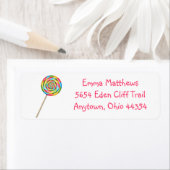 棒つきキャンデー差出人住所ラベル – ホットカラー ラベル (インサイチュ)