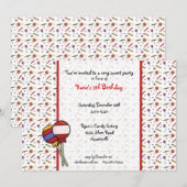 棒つきキャンデー招待状 招待状 (正面/裏面)