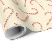 棒つきキャンデー柄とキャンディキャンセスクリスマスシーズン ラッピングペーパー (ロールコーナー)
