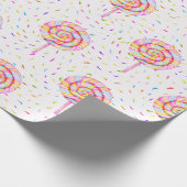棒つきキャンデー甘いお菓子キャラメルドロップパターン ラッピングペーパー (角)
