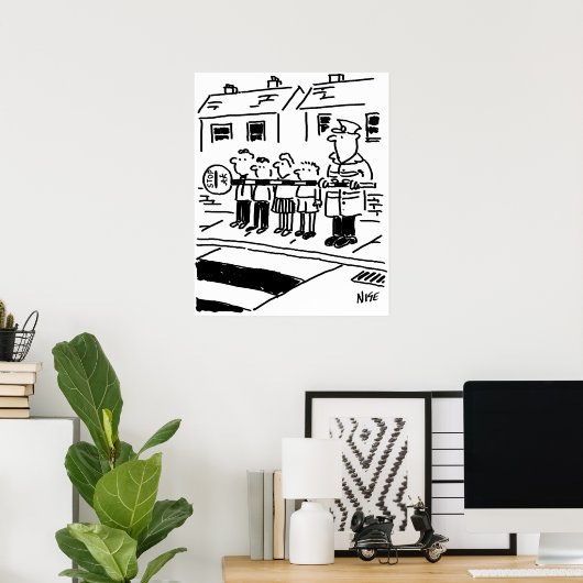 棒つきキャンデー男が棒つきキャンデーを使って壁を作る ポスター (ホームオフィス)