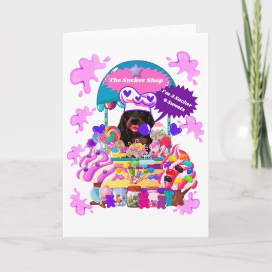 棒つきキャンデー&キャンディショップのグリーティングカード カード (正面)