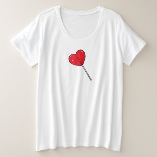 棒つきキャンデーTシャツ プラスサイズTシャツ (デザイン正面)