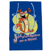 棒でイグアナを跳び上げ！™ ミディアムペーパーバッグ (正面)