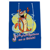 棒でイグアナを跳び上げ！™ ミディアムペーパーバッグ (裏面)