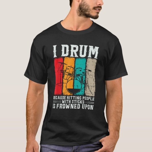 棒で人を打つのは顔が見えないから太鼓を鳴らす Tシャツ (正面)
