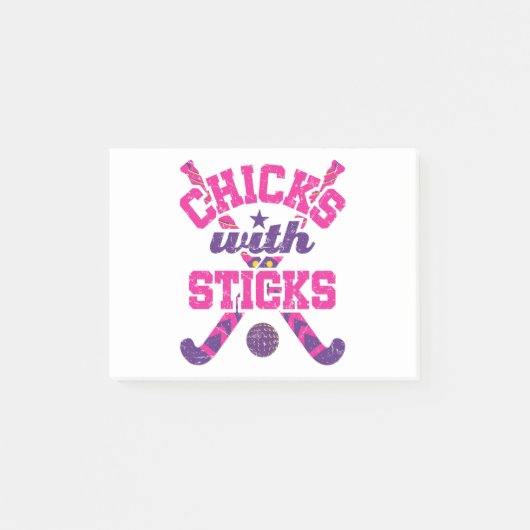 棒とフィールドホッケーチックス ポストイット (正面)