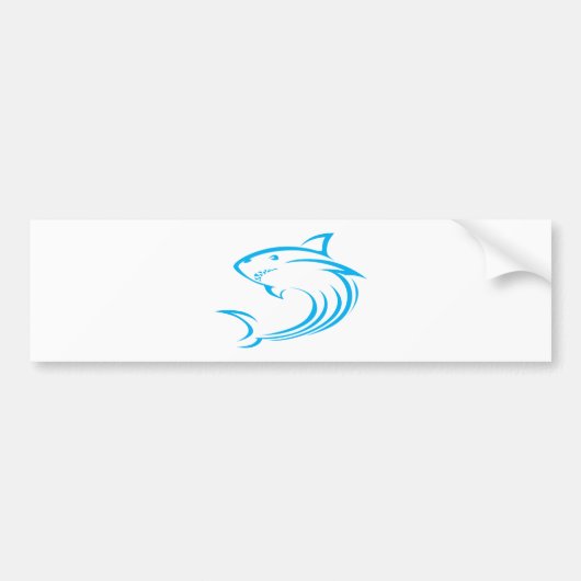 棒のスケッチのスタイルのキラー鮫 バンパーステッカー (正面)