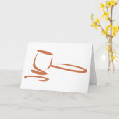 棒のスケッチのスタイルの裁判官を表す槌 カード (黄色い花)