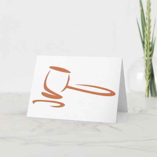 棒のスケッチのスタイルの裁判官を表す槌 カード (正面)