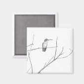 棒の上のハチドリ マグネット (正面/裏面)