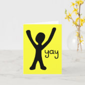 棒の人およびYayの挨拶状! カード (黄色い花)