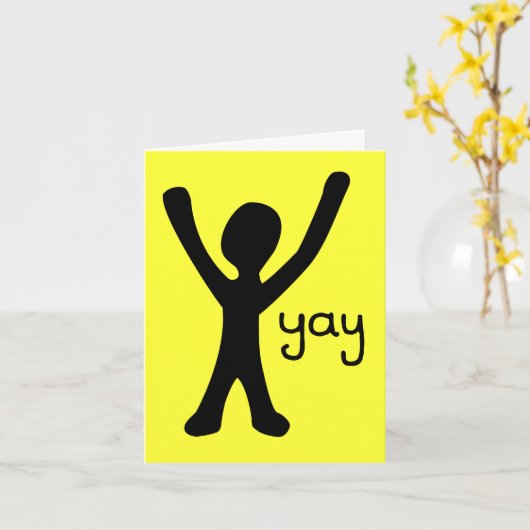 棒の人およびYayの挨拶状! カード (黄色い花)