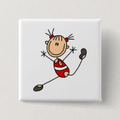 棒の女の子の体育専門家のTシャツおよびギフト 缶バッジ (正面)