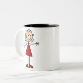 棒の姿のお母さんのマグ ツートーンマグカップ (正面左)