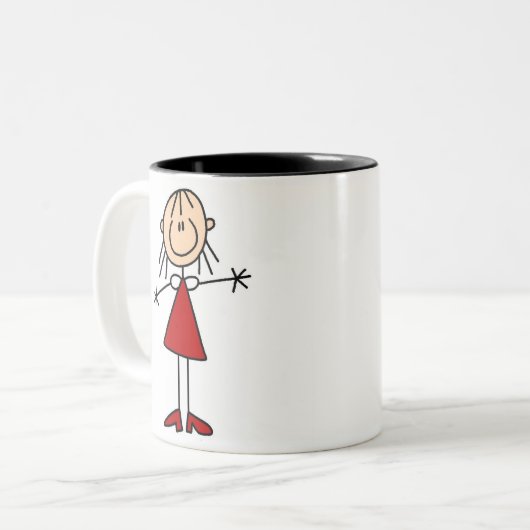 棒の姿のお母さんのマグ ツートーンマグカップ (正面左)