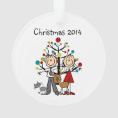 棒の姿のカップル、猫は、アクリルのオーナメントの後をつけます オーナメント (裏面)