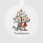 棒の姿のカップル、猫は、アクリルのオーナメントの後をつけます オーナメント (正面)