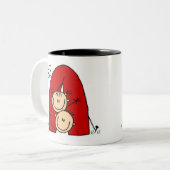 棒の姿のキャンプテントのマグ ツートーンマグカップ (正面左)