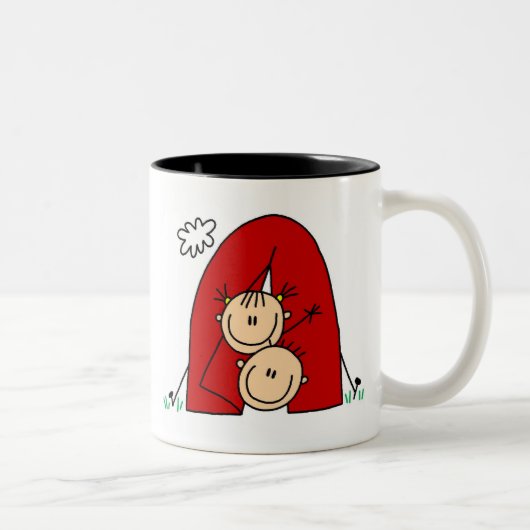 棒の姿のキャンプテントのマグ ツートーンマグカップ (右)