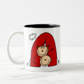 棒の姿のキャンプテントのマグ ツートーンマグカップ (左)