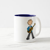 棒の姿のギター奏者のTシャツおよびギフト ツートーンマグカップ (正面右)