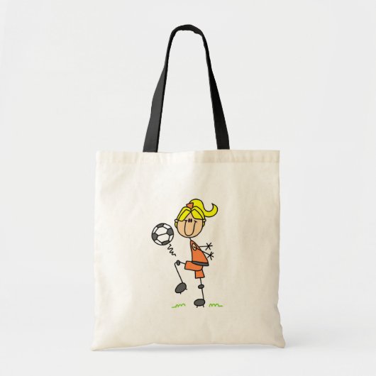 棒の姿のサッカーのTシャツおよびギフト トートバッグ (正面)