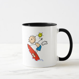 棒の姿のサーファーの男の子のTシャツおよびギフト マグカップ