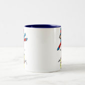 棒の姿のスノーボード ツートーンマグカップ (中央)