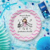 棒の姿のバイオリンプレーヤーのシェブロンの紙皿 ペーパープレート (パーティー)