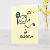 棒の姿のバドミントンのTシャツおよびギフト カード (黄色い花)