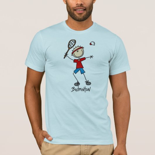 棒の姿のバドミントンのTシャツ Tシャツ (正面)