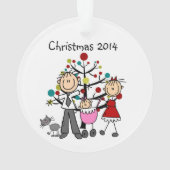 棒の姿のパパのお母さんのベビー猫のアクリルのオーナメント オーナメント (裏面)