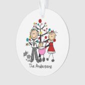 棒の姿のパパのお母さんのベビー猫のアクリルのオーナメント オーナメント (正面)