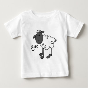 棒の姿のヒツジのTシャツおよびギフト ベビーTシャツ