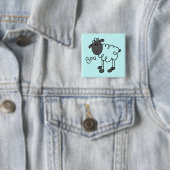 棒の姿のヒツジのTシャツおよびギフト 缶バッジ (インサイチュ)
