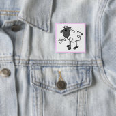 棒の姿のヒツジのTシャツおよびギフト 缶バッジ (インサイチュ)