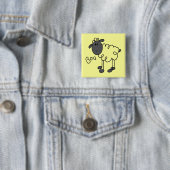 棒の姿のヒツジのTシャツおよびギフト 缶バッジ (インサイチュ)